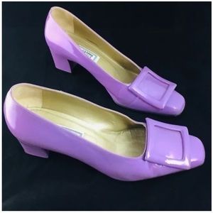 GIANNI VERSACE 90s Vintage Block Purple Heels Rare EU 38 / US 7.5 (Authentic)